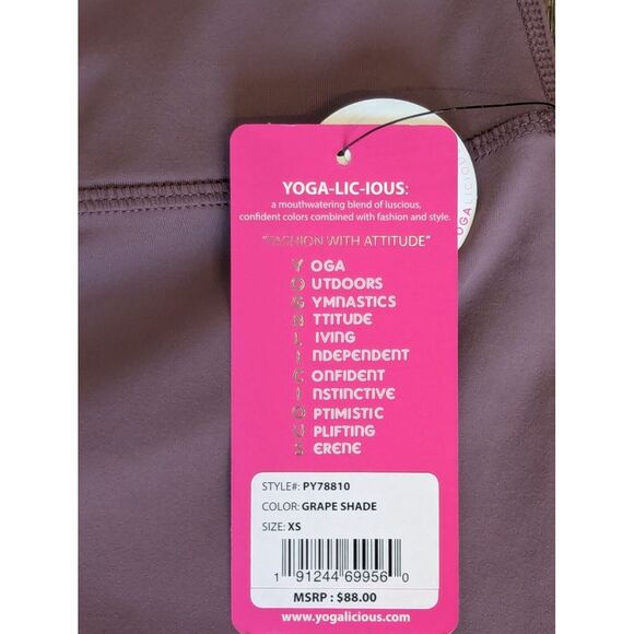 Yogalicious Lux High Rise Ankle Length Leggings Pants Women's XS Purple Yoga - Picture 6 of 6